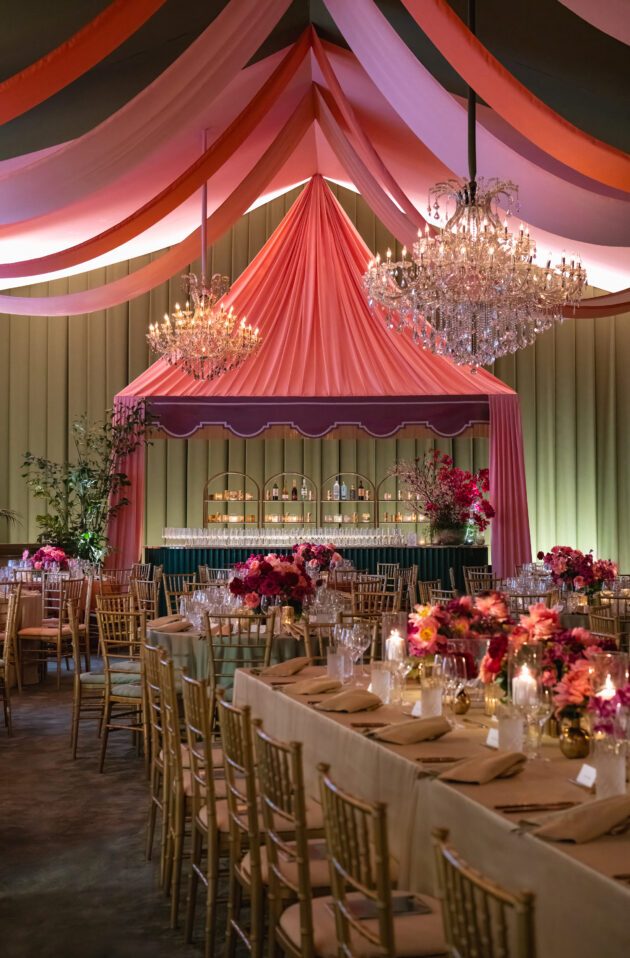 The exclusive amfAR Palm Beach Gala event seated gala dinner designed by  JWennes Events.